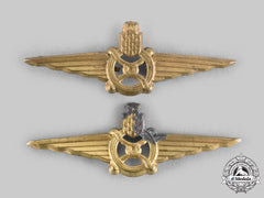 Croatia, Independent State. Two Ndh Railway Forage Cap Badges, C.1942