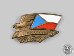 Czechoslovakia, Republic. A Xi Summer Olympics Games At Berlin Czech Participant's Badge
