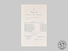 Croatia, Independent State. A 1944 Nominee List For Crown Of King Zvonimir To Wehrmacht Recipients, Pavelic Signature