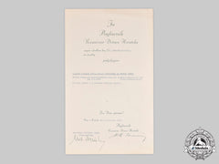 Croatia, Independent State. An Award Document For A Medal Of The Crown Of King Zvonimir, Silver Grade, To Ss-Oberscharführer Franz Wiener