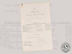 Croatia, Independent State. A 1943 Bravery Medal Award Nominee List, With Ante Pavelić Signature