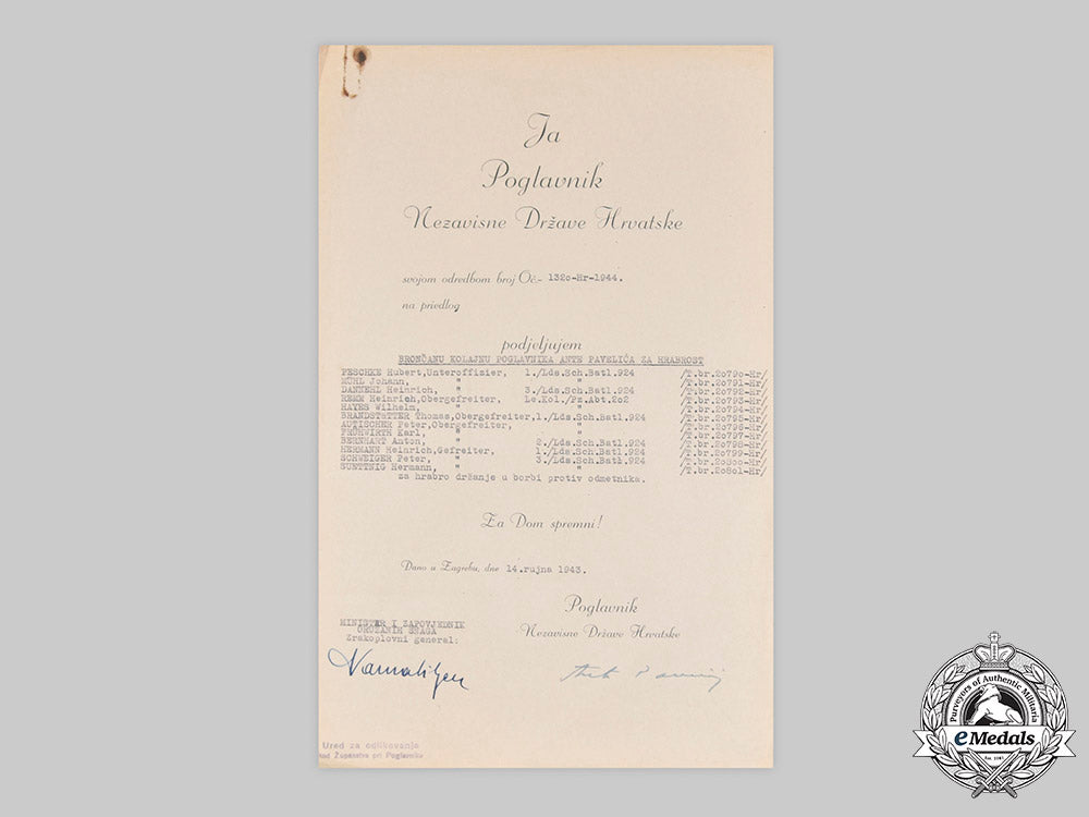 croatia,_independent_state._a1943_bravery_medal_award_nominee_list,_with_ante_pavelić_signature_c20874_mnc2772_1