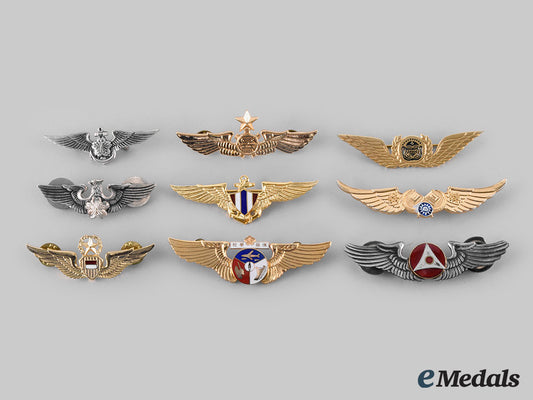 china(_taiwan),_japan,_korea(_south_korea),_nepal,_thailand,_international._lot_of_nine_asian_air_force_badges_c20_00011