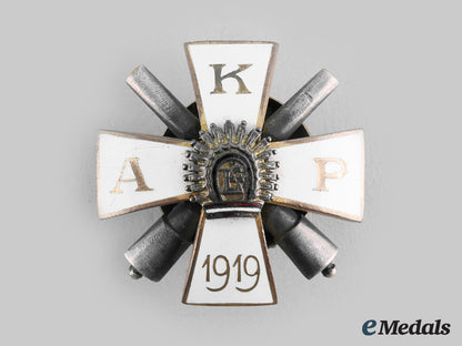 latvia,_republic._a_kurzemes_artilērijas_pulks(_kurzeme_artillery_regiment)_badge,_h.w.slasenapf,_c.1919_c20_00130_1_1