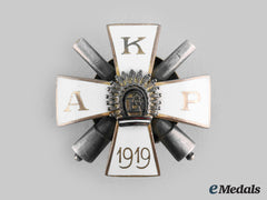 Latvia, Republic. A Kurzemes Artilērijas Pulks (Kurzeme Artillery Regiment) Badge, H.w.slasenapf, C.1919