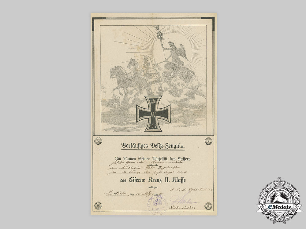germany,_imperial._a1914_iron_cross_ii_class_award_document_to_private_otto_degünther_c20_01063