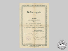 Germany, Imperial. A 1914 Iron Cross Ii Class Award Document To Vizefeldwebel Ortbrock