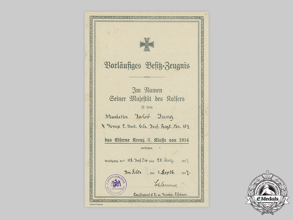 germany,_imperial._a1914_iron_cross_ii_class_document_to_musketier_jakob_jung_c20_01097