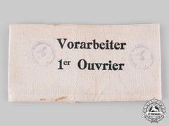 Germany, Organisation Todt. An Organisation Todt Occupied France Worker Crew Leader’s Armband