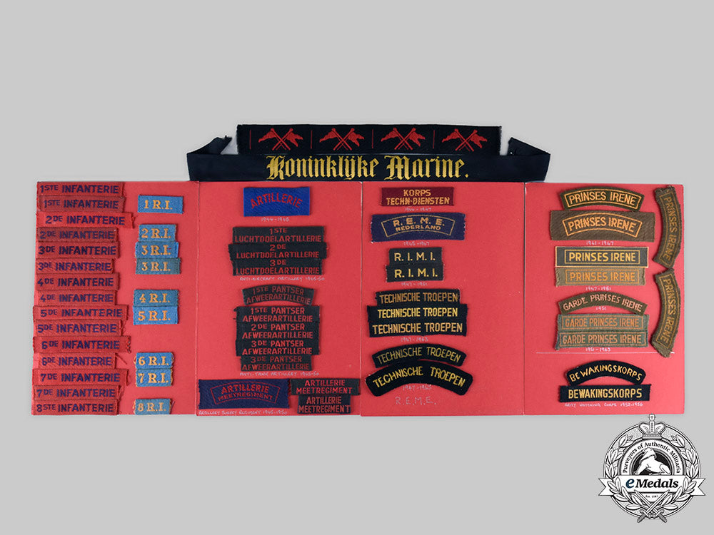 netherlands,_kingdom._lot_of248_army_and_navy_shoulder_flashes/_sleeve_patches/_shoulder_title/_tally_ribbon_c.1944-1963_c20_01322