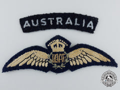 A Royal Australian Air Force (Raaf) Pilot Wings With Shoulder Flash