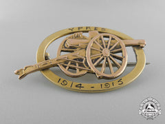 A 1914-15 Ypres Artillery Cannon Badge In Gold
