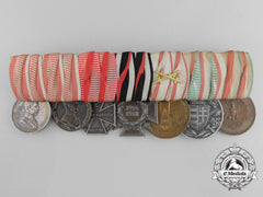 An Imperial Austrian First War Medal Bar With Seven Awards