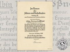 A 1939 Reich Postal Administration Appointment Document