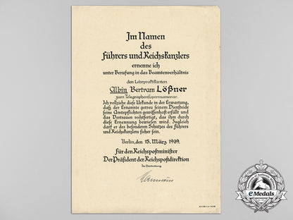 a1939_reich_postal_administration_appointment_document_c_3610