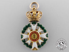 A Miniature Merit Order Of Bavarian Crown In Gold C.1880