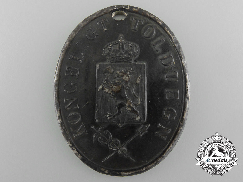 norway,_kingdom._a_rare_silver_royal_customs_shield;_c.1880_c_5249