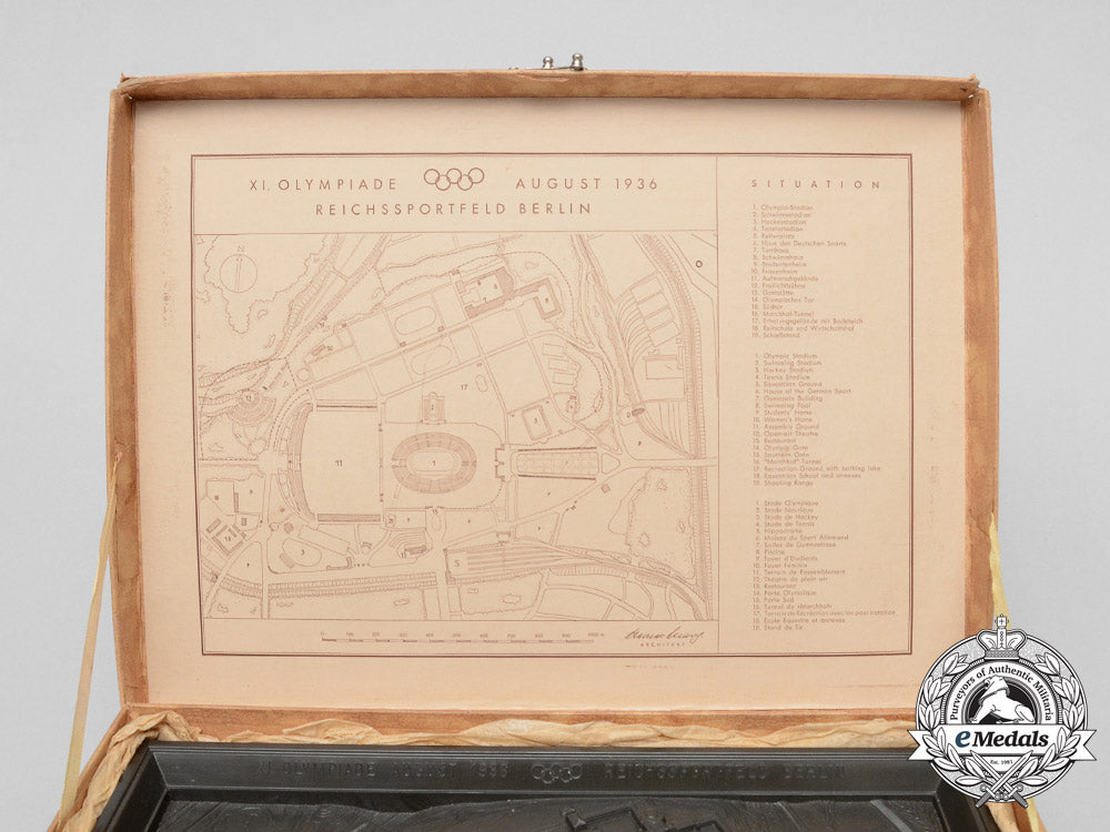 a1936_xi_berlin_summer_olympic_games_grounds_boxed_model_with_mirror,_brochure&_pamphlet_c_5491
