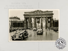 A 1936 Postcard Of Ah At The Brandenburg Gate Opening The Olympic Games