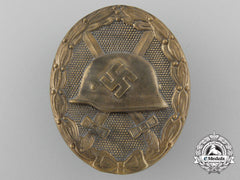 A German Second War Gold Grade Wound Badge By Klein & Quenzer