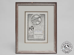 An Honour Letter From German Reich Warrior League To Richard Justus And Family