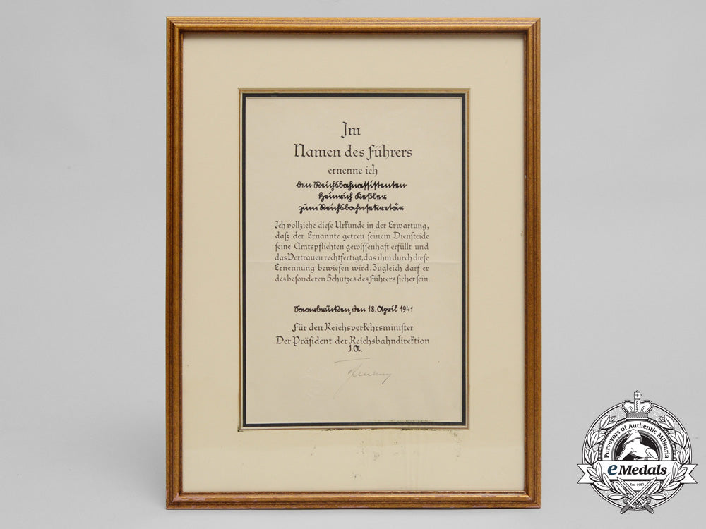 germany,_reichsbahn._a_promotion_document_for_reichsbahnsekretär_c_6680_1