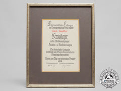 A 1938 Reich Career Competition Award Document