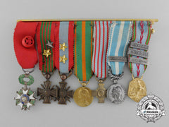 A First War French Miniature Group Medal Bar