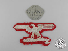 An Italian Ss Em/Nco Volunteer's Sleeve Eagle
