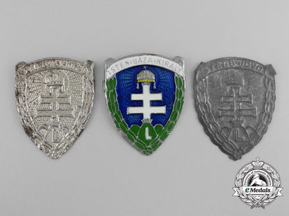 three_hungarian_levente_cap_badges_c_7712