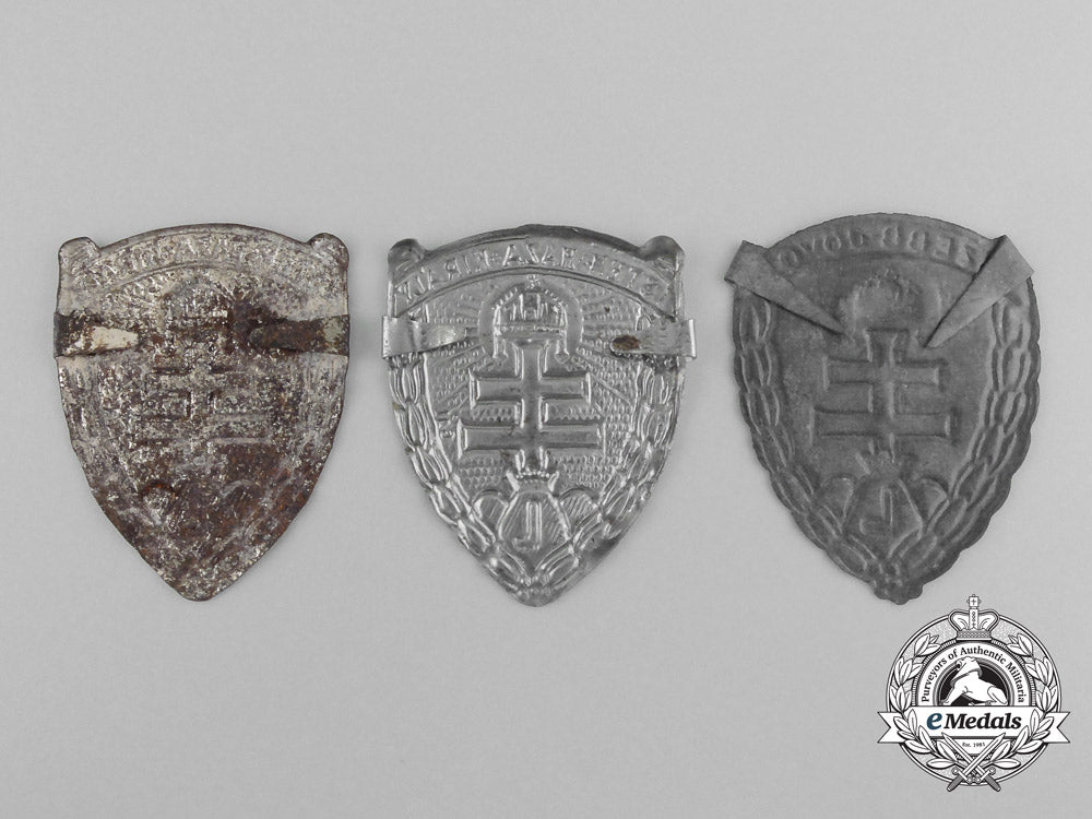 three_hungarian_levente_cap_badges_c_7713