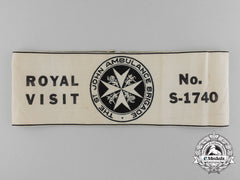 A Rare Canadian St. John Ambulance Brigade Royal Visit Armband