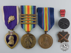 A First War American Purple Heart Group To The 28Th "Keystone" Division Aef