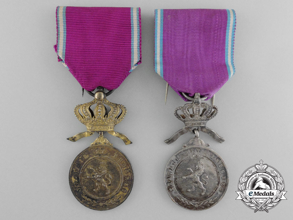 a_lot_of_two_belgian_royal_order_of_the_lion_medals;_silver_and_gold_grade_c_8582