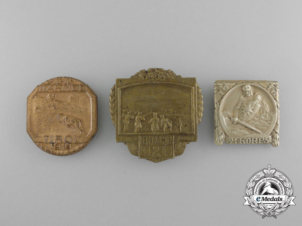 three_austrian_imperial_first_war_regimental_cap_badges_c_8960