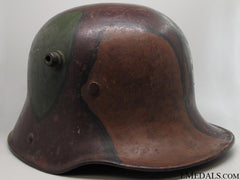 Camouflage Stahlhelm M16 With Shipping Label