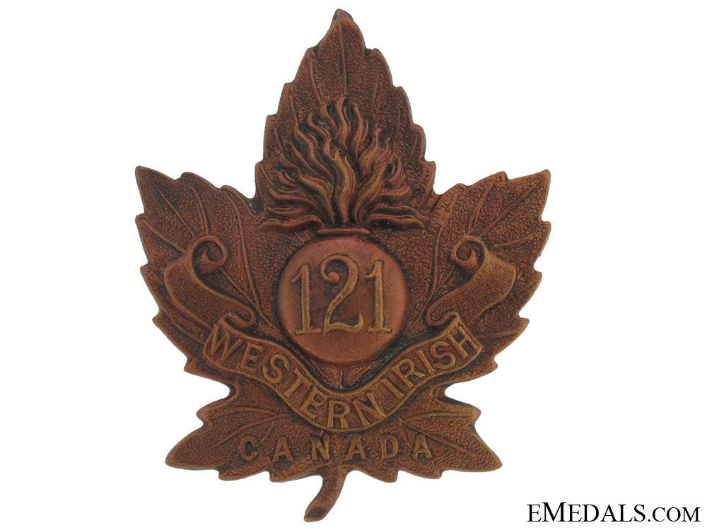 121_st_battalion(_western_irish)_cap_badge,_cef_cb744