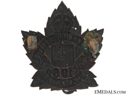 196_th_battalion(_western_universities)_cap_badge,_cef_cb757a
