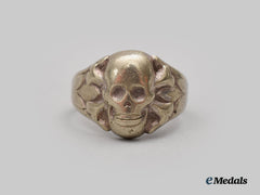 Germany, Wehrmacht. A Commemorative Totenkopf Ring In Silver