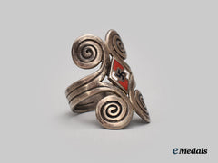 Germany, Hj. An Unusual Member’s Ring In Silver
