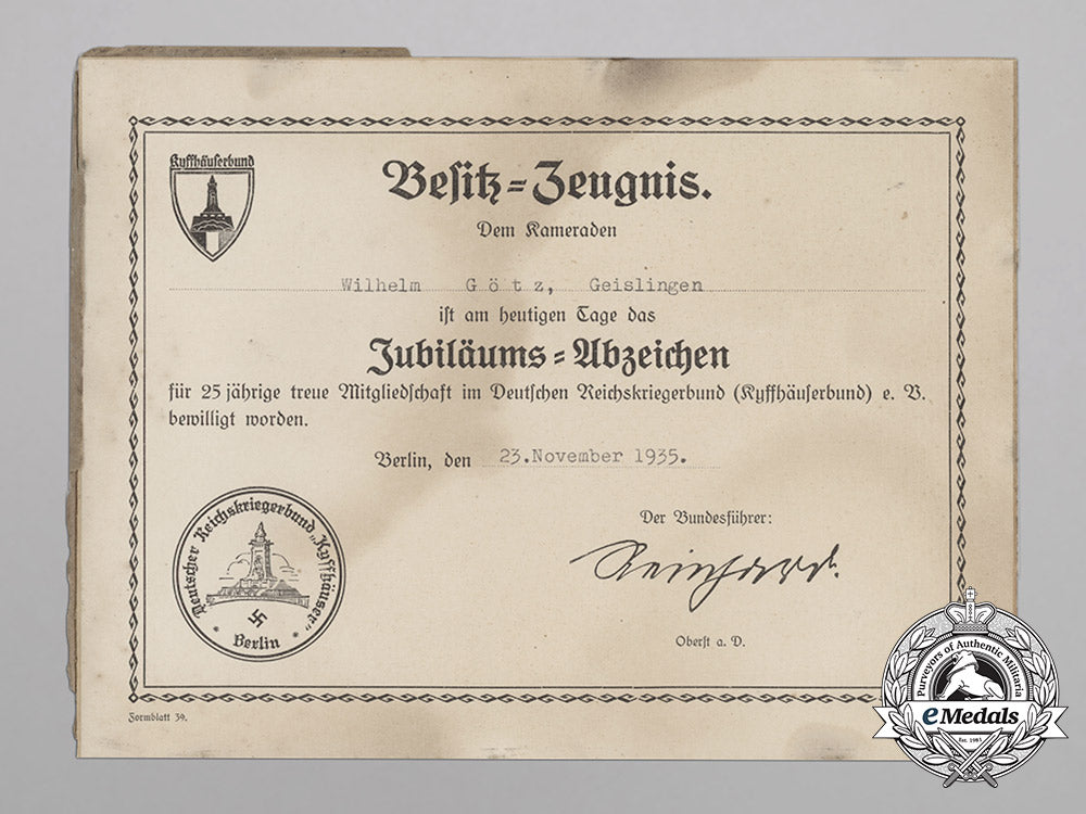 a_kyffhäuser_veterans_association25_year_membership_award_document_cc_0409