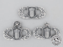 Three United States Air Force (Usaf) Air Traffic Control Badges