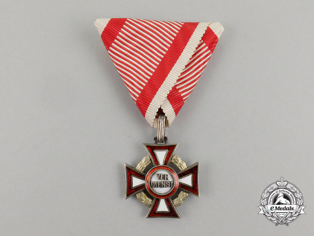 an_austrian_military_merit_cross_with_war_decoration;3_rd_class_cross_cc_1954