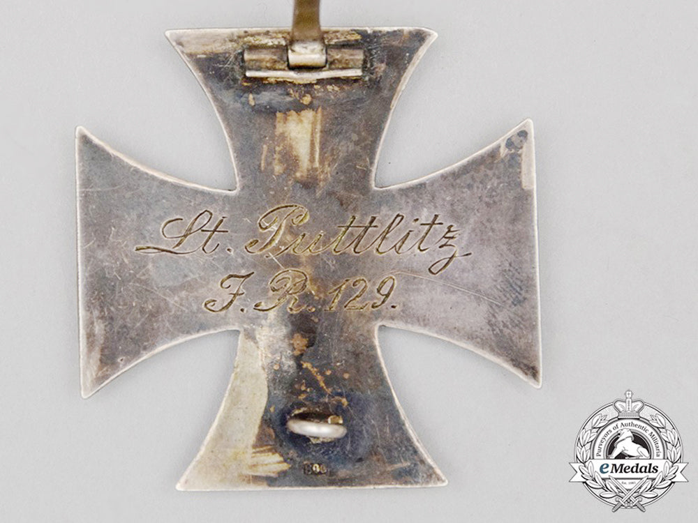 an_iron_cross1914_first_class;_silver_to_lieutenant_puttlitz_of_infantry_regiment129_cc_2177_1