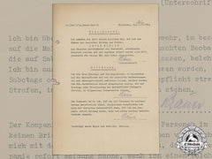 A 1940 Signed Wehrmacht Oath Of Allegiance By Luftwaffe Signals Soldier