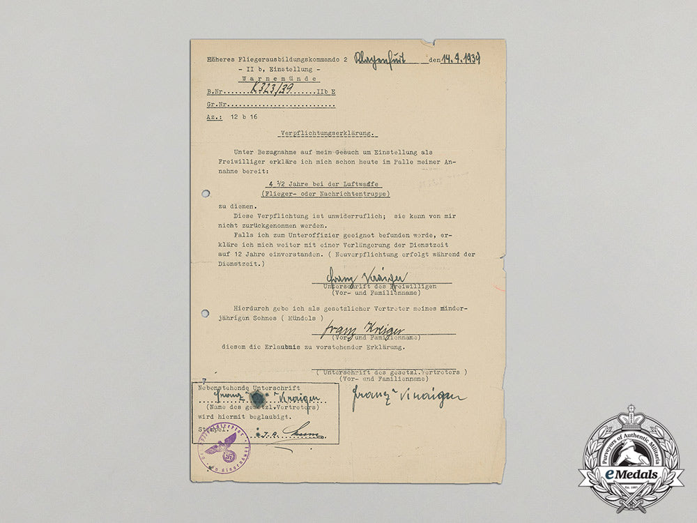 a1939_luftwaffe_volunteer’s_enlistment_statement_cc_3757