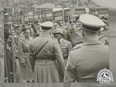An Official Wartime Press Photo Of Ss-Obergruppenführer Sepp Dietrich And Lssah In Prague