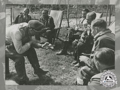 An Large Official 1942 Press Photo Of Luftwaffe Pilots At The English Channel