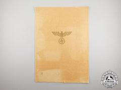 An Outer Folder For An Order Of The German Eagle Award Certificate