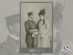 A Period Studio Photo Of An Imperial German Navy Officer And Wife